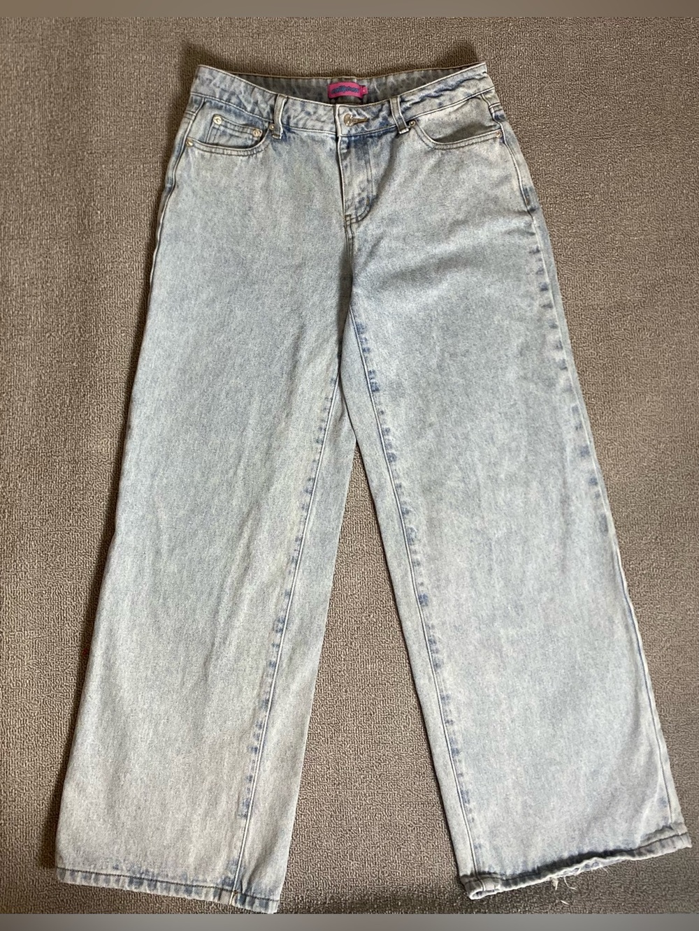 Edikted Light Blue Wide Leg Jeans- Streetwear Y2K Style